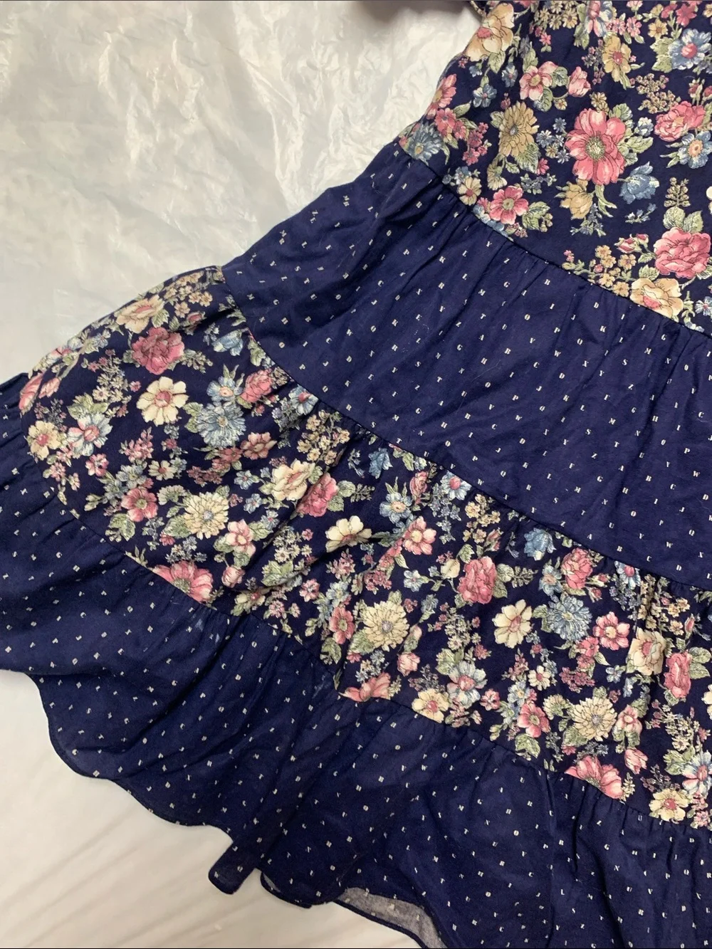 Fashion Girl Vintage Made In USA Floral Print Cottagecore Prairie Dress Kids 8